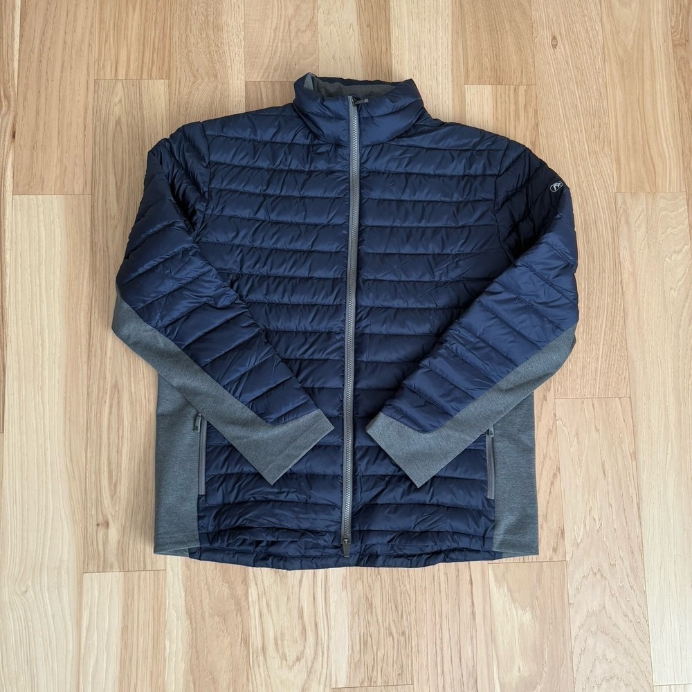 Rail Riders The Insulator Navy/grey Puffer Down Jacket Size XL Goose Down